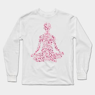 Yoga Lover Yoga Lotus Pose Design Long Sleeve T-Shirt